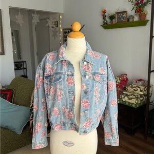 Brand New Boutique Floral Denim Jacket